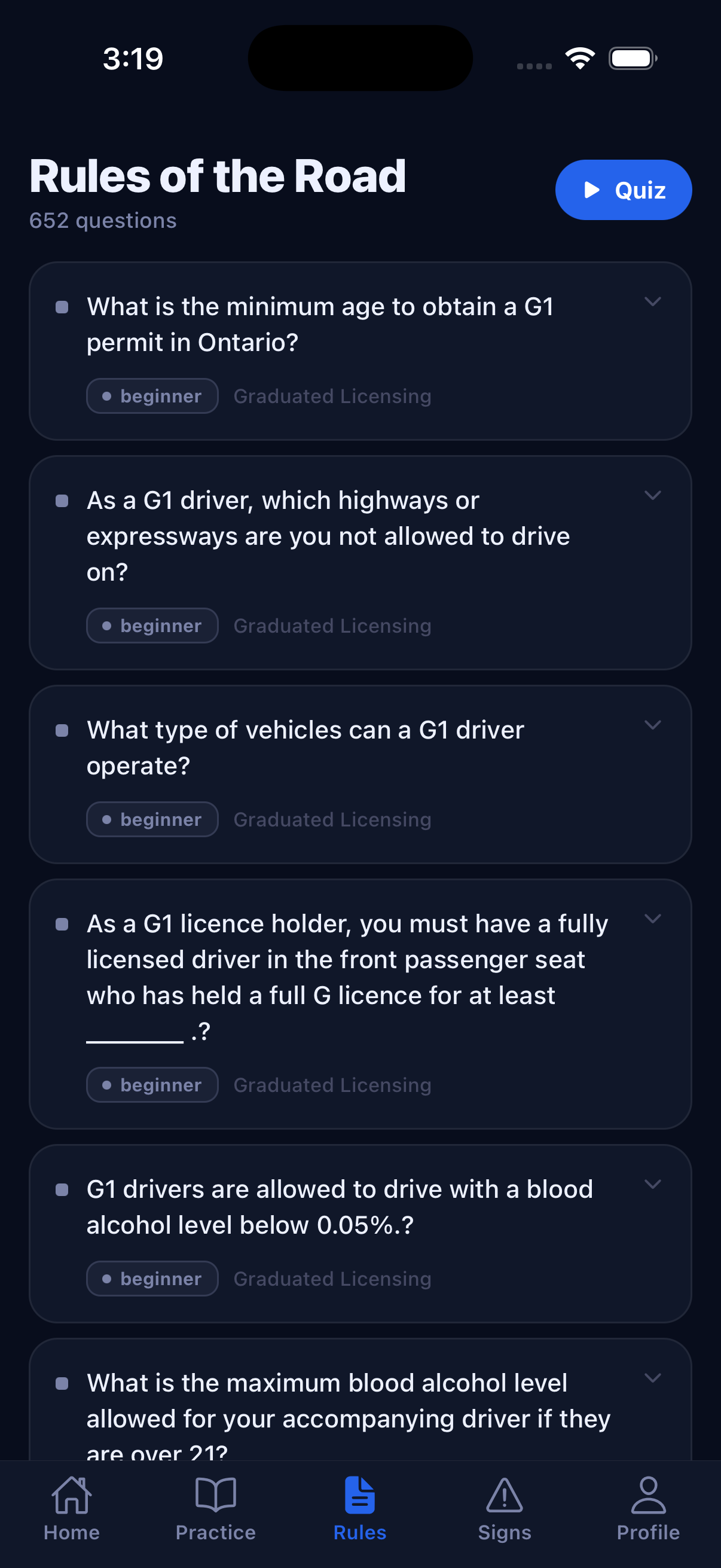 Rules screenshot